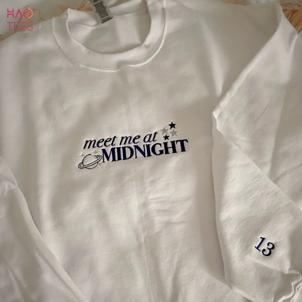 Vintage Meet Me At Midnight Taylor Swift Embroidered Shirt