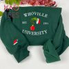 Whoville University Embroidered Christmas Who Crewneck Santa Holiday Santa Gift Vintage Trendy Cute Holiday Grinchmas Grinch Stole Christmas Cindy Lou Shirt Whoville University Embroidered Christmas Who Crewneck Santa Holiday Santa Gift Vintage Trendy Cute Holiday Grinchmas Grinch Stole Christmas Cindy Lou Shirt