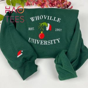 Whoville University Embroidered Christmas Crewneck Shirt