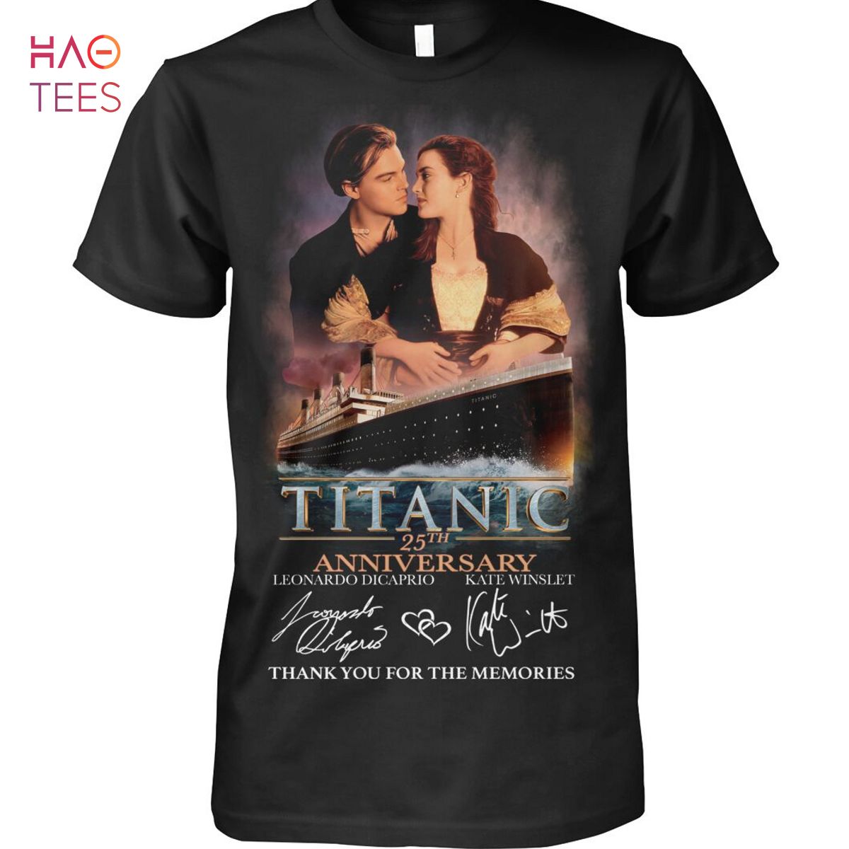 Titanic 25 Anniversary Leonardo Dicaprio Kate Winslet Thank You For The Memories T-Shirt