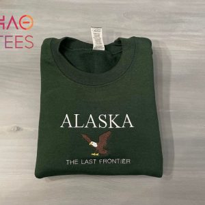 Alaska The Last Frontier Embroidered Crewneck Shirt