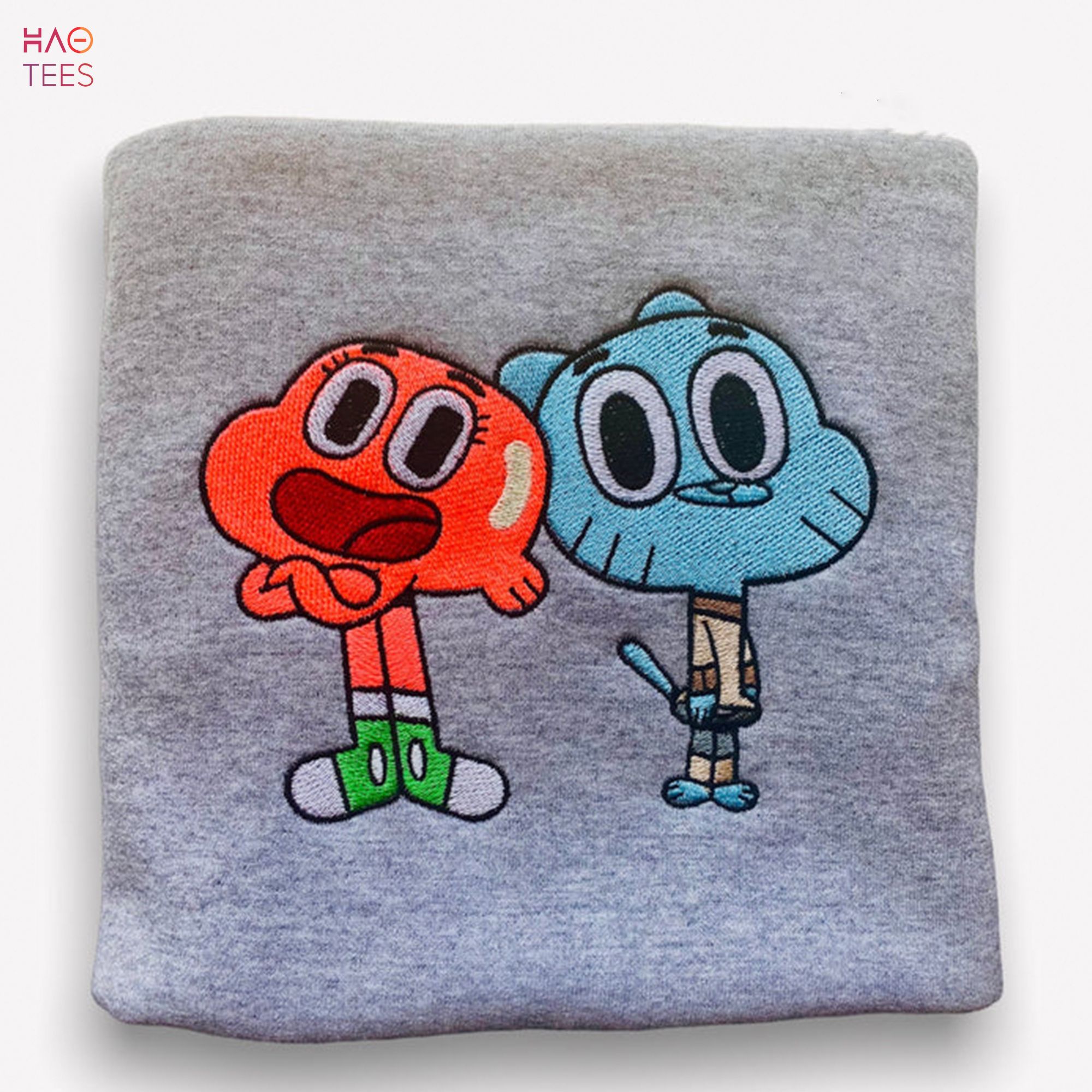 Amazing World Gumball Darwin Cartoon Embroidered Colorful Y2K Aesthetic Personal Gift Best Christmas Gift Shirt