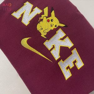 Anime Pokemon Embroidered Anime Embroidered Crewneck Anime Nke Anime Swoosh Anime Nke Shirt