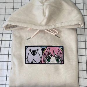 Anime Spy Family Embroidered Anya Custom Embroidered Anime Gift Manga Fan Shirt