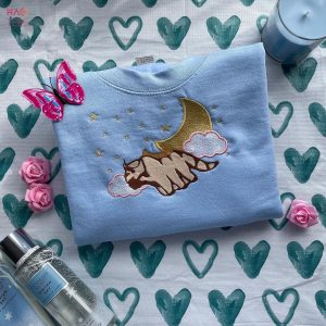 Avatar Pappa Appa Embroidered Crewneck Flying Bison Custom Design Anime Embroidery Cute Fall Autumn Shirt – X971
