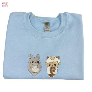 Avatar Pappa Appa x Totoro Embroidered Crewneck Flying Bison Custom Design Anime Embroidery Cute Fall Autumn Shirt