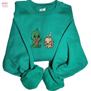 Baby Grinch Christmas Christmas Whoville University Embroidered Christmas Embroidery Crewneck Stealing Christmas Embroidered Shirt