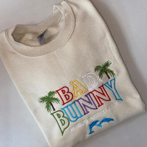 Bad Bunny Embroidered Bad Bunny Apparel Bad Bunny Crewneck Yhlqmdlg Bebesota Heart Black Bunny Un Verano Sin Ti  Shirt