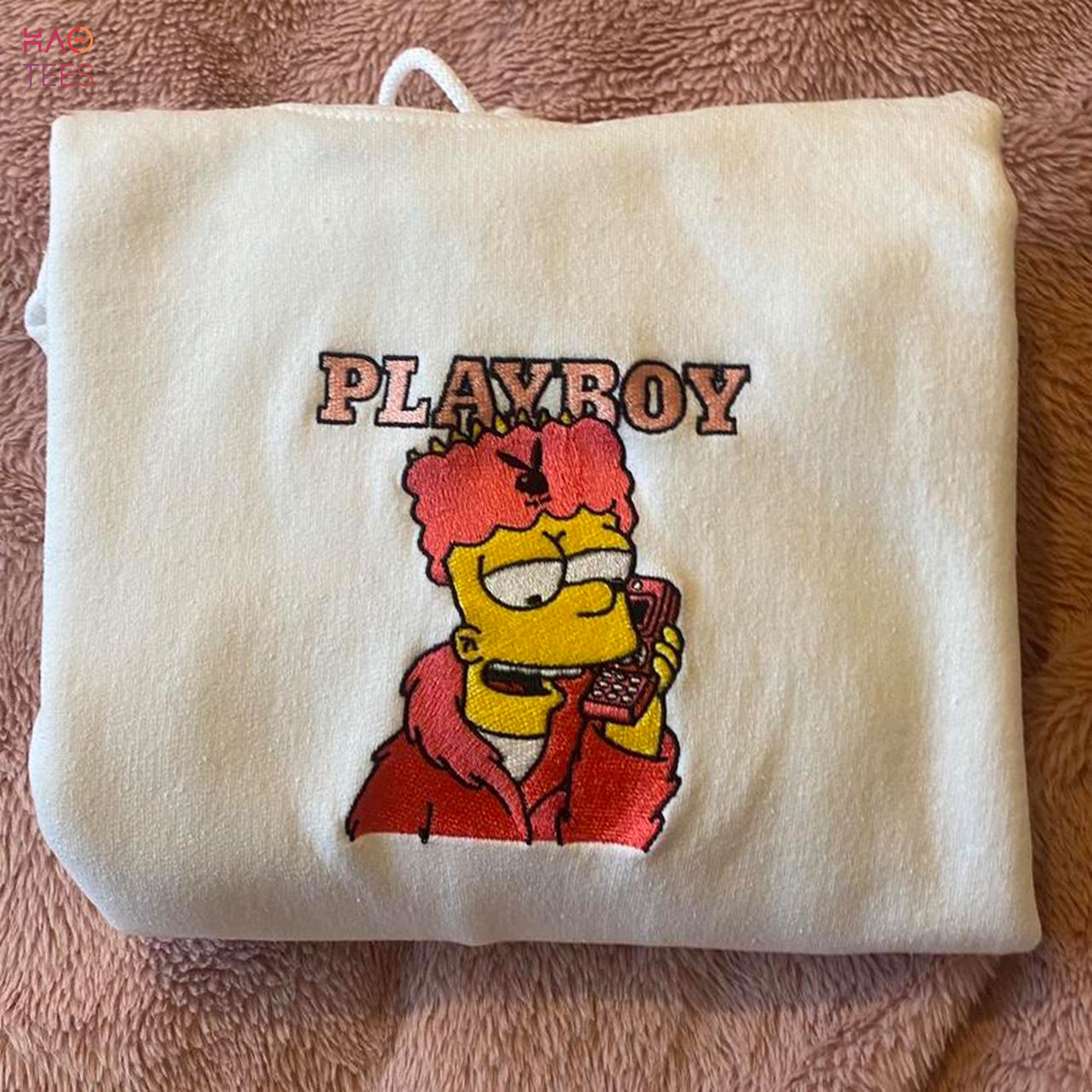 Bart Simpson Playboy Embroidered Shirt