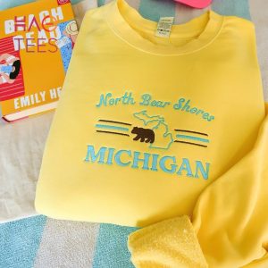Beach Read Embroidered North Bear Shores Crewneck Booktok Emily Henry Book Read Tee Bookish Merch Coho Acotar Shirt