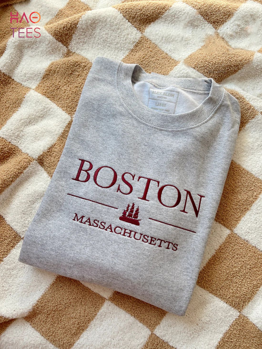 Boston Embroidered Boston Massachusetts Crewneck Custom City Embroidered ATL Boston Boston Massachusetts Shirt