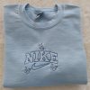 Butterflies Embroidery Crewneck  ButterfliesTrendy Shirt