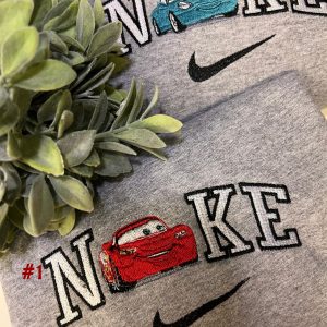 Cars Mcqueen x Sally Couple Embroidered Anniversary Embroidered Couple Matching Girlfriend Boyfriend Gift Shirt