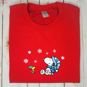 Cartoon Embroidered Snoopy Embroidered Peanuts Embroidered Shirt
