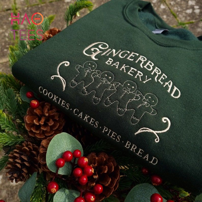 Christmas Embroidered Gingerbread Xmas Crewneck Retro Christmas Vintage Christmas Jumper Unisex Clothing Hot Shirt
