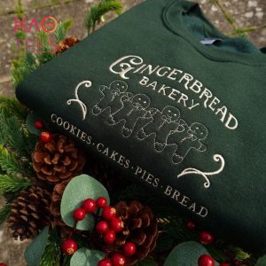 Christmas Embroidered Gingerbread Xmas Crewneck Retro Christmas Vintage Christmas Jumper Unisex Clothing Shirt