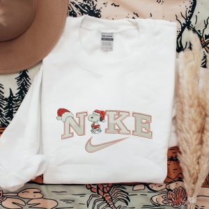 Christmas Embroidered Nike Embroidered Snoopy Embroidered Peanuts Embroidered Shirt