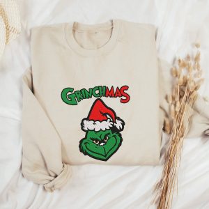 Christmas Grinch Jolly Christmas Embroidered Shirt