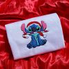 Christmas Stitch With Candy Cane Embroidery Unisex Pullover Shirt