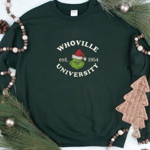 Christmas Whoville University Embroidered Christmas Embroidery Christmas Crewneck Shirt