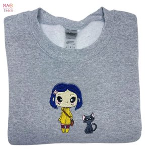 Coraline With Cat Coraline Embroidered Crewneck Christmas Spooky Season Coraline Christmas Gift Coraline Shirt
