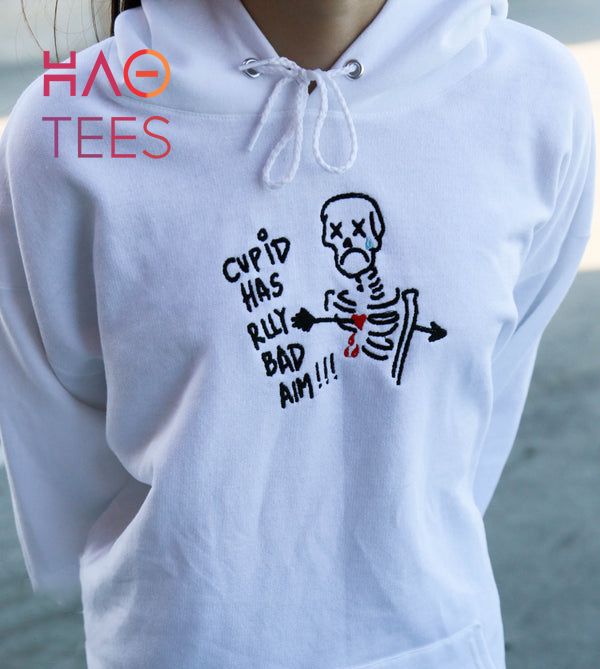 Cupid Has Really Bad Aim Embroidered Shirt Cupid Has Really Bad Aim Embroidered Shirt