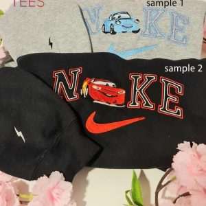 Custom Car Mcqueen Embroidery Cars Mcqueen x Sally Couple Disney Lightning Mcqueen Cars Lightning Mcqueen Shirt