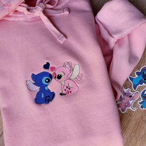 Custom Cartoon Character Couple Embroidered Personalized Couple Embroidered Stitch Angel Shirt