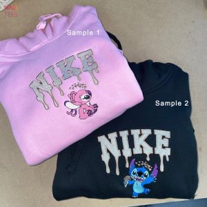 Custom Embroidery Stitch Crewneck Angel Christmas Couple Christmas Shirt