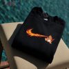 Custom Fire Swoosh Parody Embroidered Crewneck Shirt
