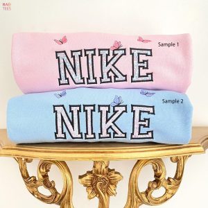 Customized Embroidered Crewneck Customized Embroidered Butterfly Butterfly Swoos  Butterfly Shirt