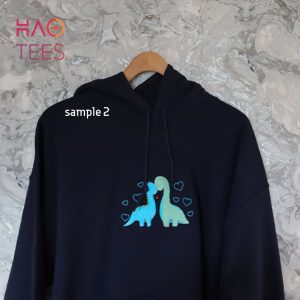 Dinosaur Embroidered Crewneck Pocket Dino Brachiosaurus Jurassic Animal Couple Dino Shirt