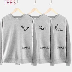 Dinosaur T-Rex Print Pocket Matching Couple Tyrannosaurus Rex Diplodocus Triceratops Shirt