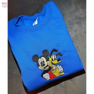 Disney Mickey Mouse Custom Embroidered Cartoon Christmas Crewneck Shirt