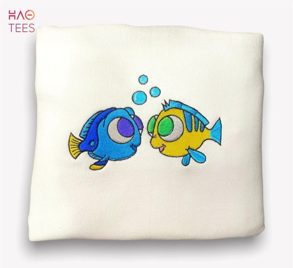 Dory And Flounder Disney Embroidered Shirt