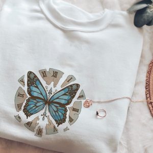 Embroidered Butterfly Embroidered Butterfly Aesthetic Shirt