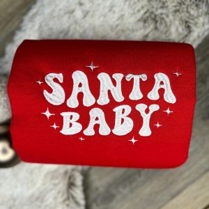 Embroidered CrewNeck Christmas Embroidered Santa Baby Embroidered Xmas 2022 Gift Women Merry Shirt