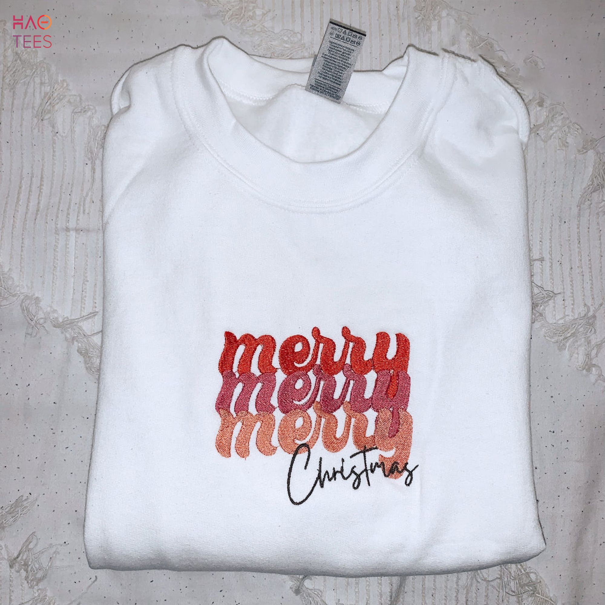 Embroidered Crewneck Couple Christmas Holidays Gift Vintage Trendy Merry Xmas Crew Y2K Shirt