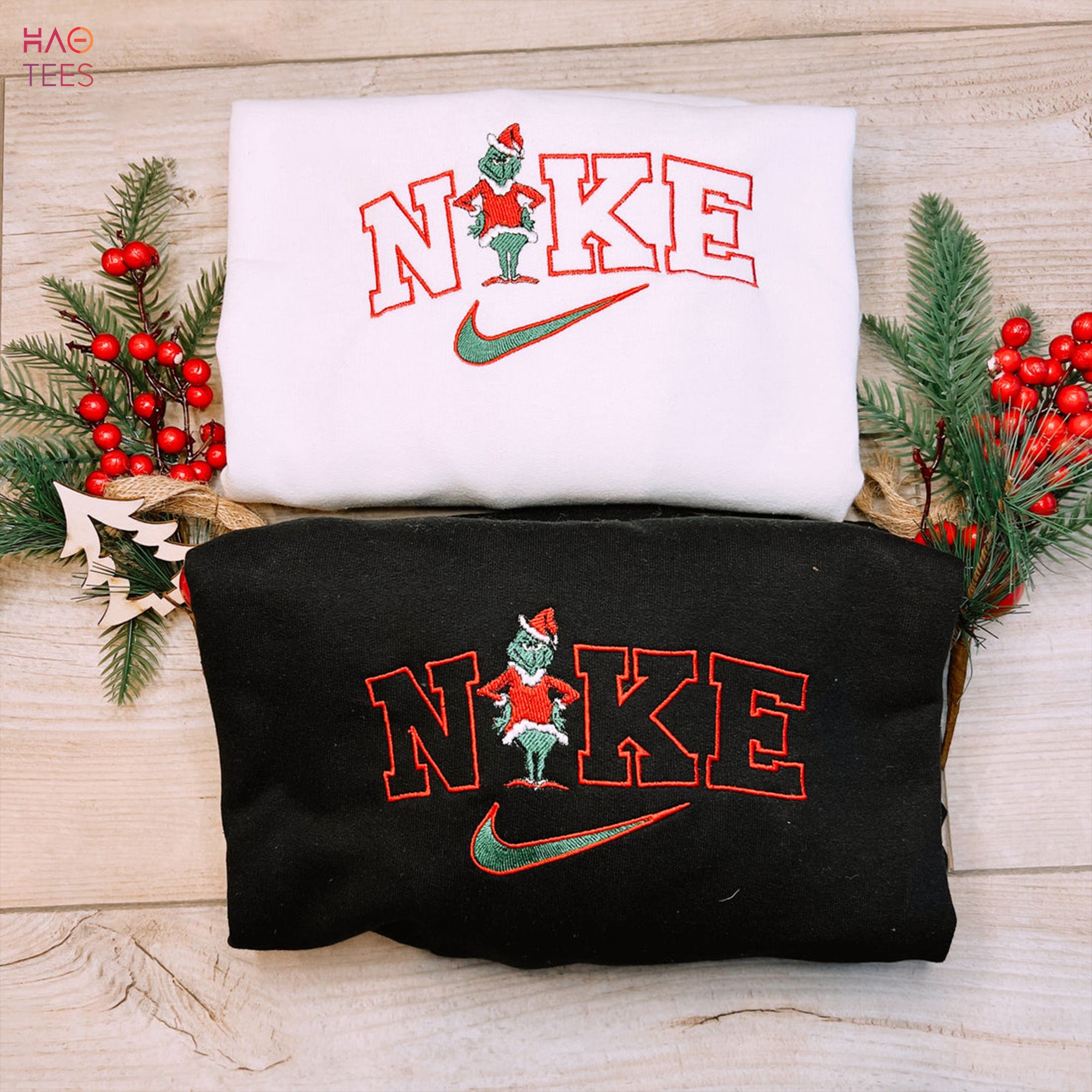 Embroidered Grinch Christmas Embroidered Grinch Embroidered Vintage Christmas Shirt