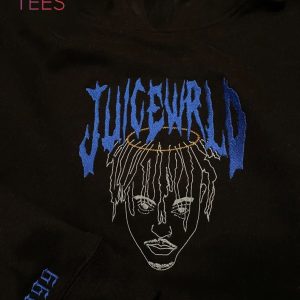 Embroidered JuiceWRLD Tribute Hoodie With 999 Cuff Embroidery Shirt