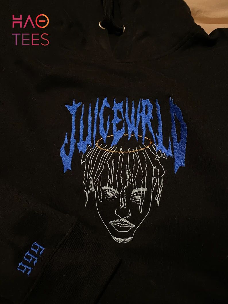 Embroidered JuiceWRLD Tribute Hoodie With 999 Cuff Embroidery Shirt