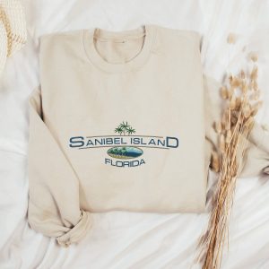 Embroidered Sanibel Island Sanibel Florida Florida Vacation Spring Break Crewneck Pullover FL Beach Shirt