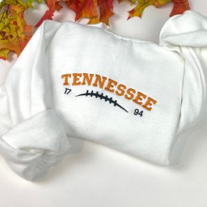 Embroidered Tennessee College Crew Neck Vintage Aesthetic Crewneck Tennessee Vols Shirt