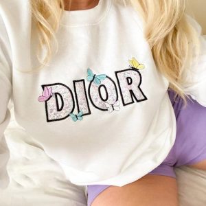 Embroidered Vintage Butterfly Trendy Embroidered Christmas Gift Christmas Shirt