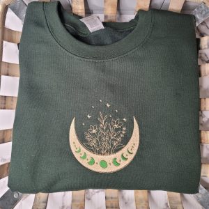 Floral Moon Embroidered Mental Health Shirt
