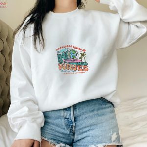 Happiness Comes In Waves Embroidered Fun Summer Cozy Trendy Shirt