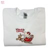 Hello Kitty Cow Moo Cute Embroidery Crewneck Shirt