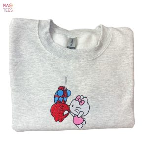Hello Kitty x Spiderman Embroidered Trending Y2K Christmas Embroidered Shirt