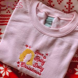 Holly Dolly Christmas Unisex Embroidered Shirt