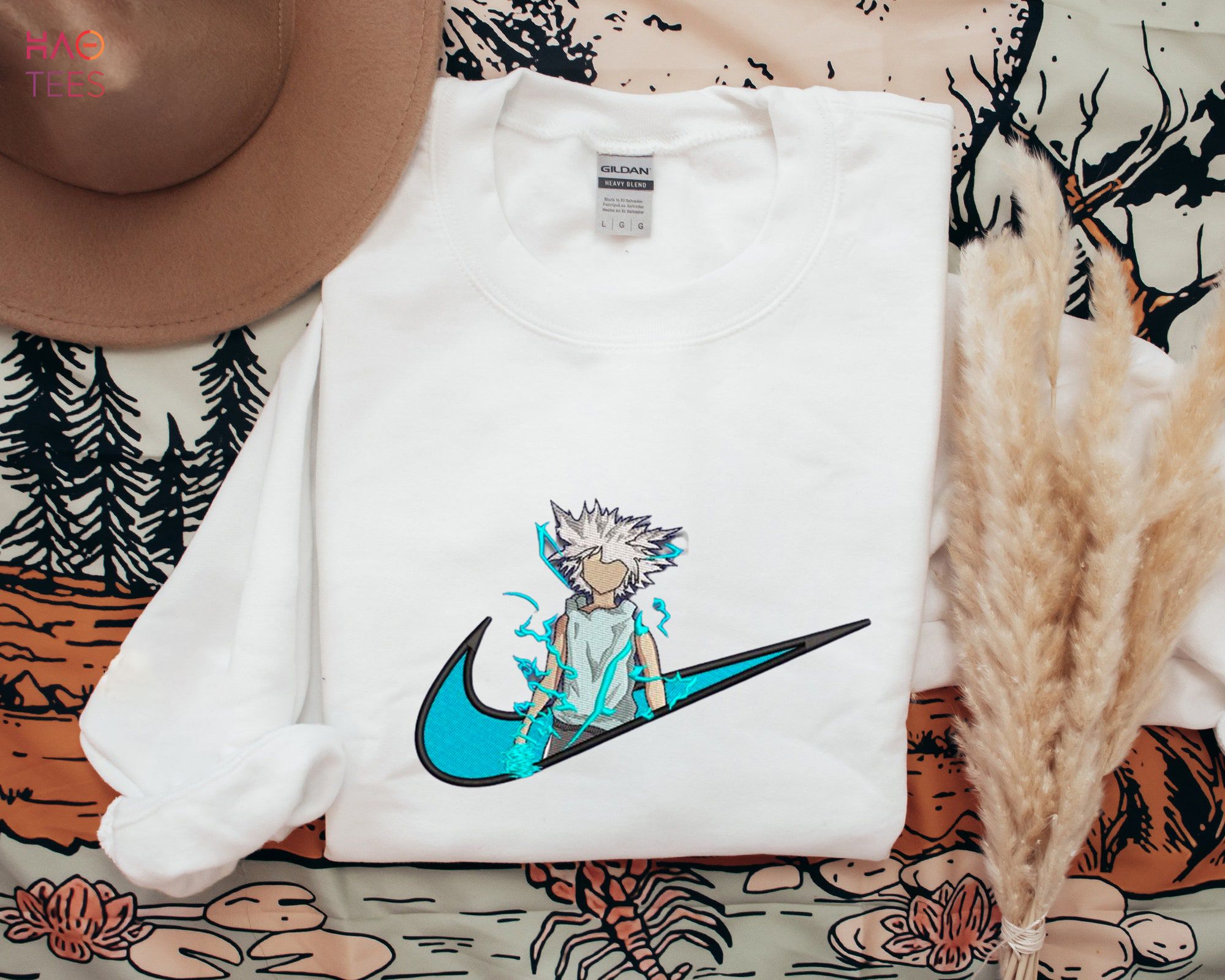 Hunter x Hunter Killua Anime Embroidered Unisex Embroidered Embroidery Anime  Shirt